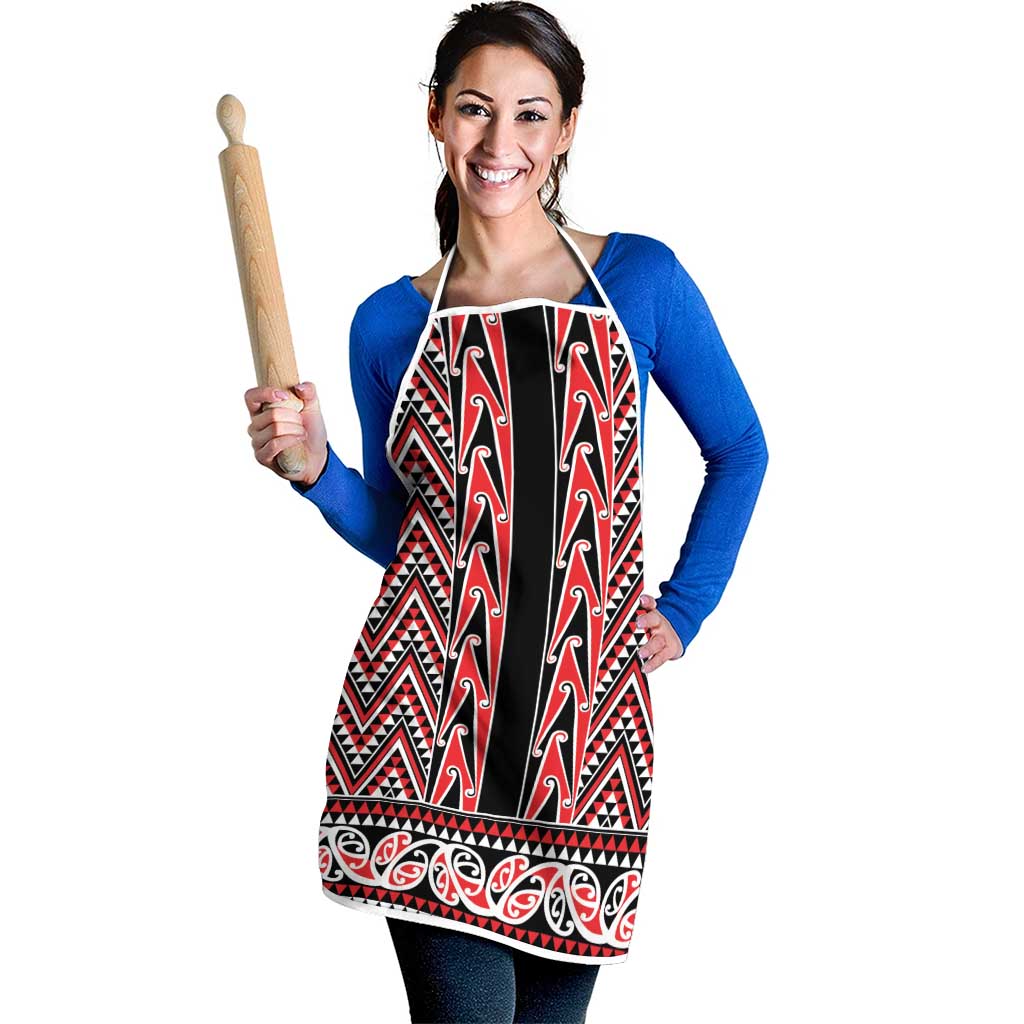 New Zealand Maori Niho Taniwha Apron Whero Mangopare and Puhoro Pattern - Polynesian Pride