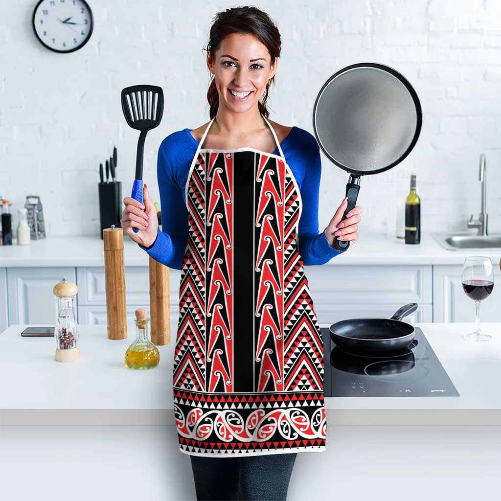 New Zealand Maori Niho Taniwha Apron Whero Mangopare and Puhoro Pattern - Polynesian Pride