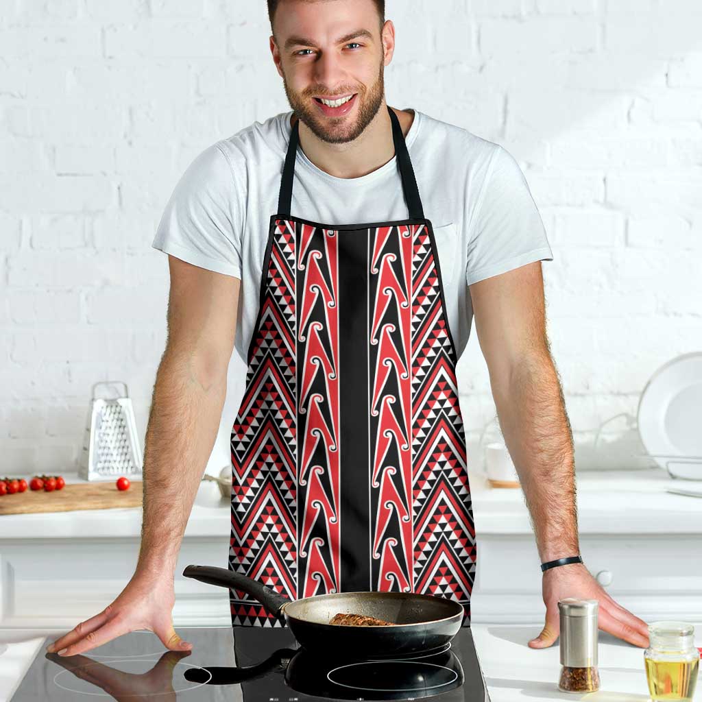 New Zealand Maori Niho Taniwha Apron Whero Mangopare and Puhoro Pattern - Polynesian Pride