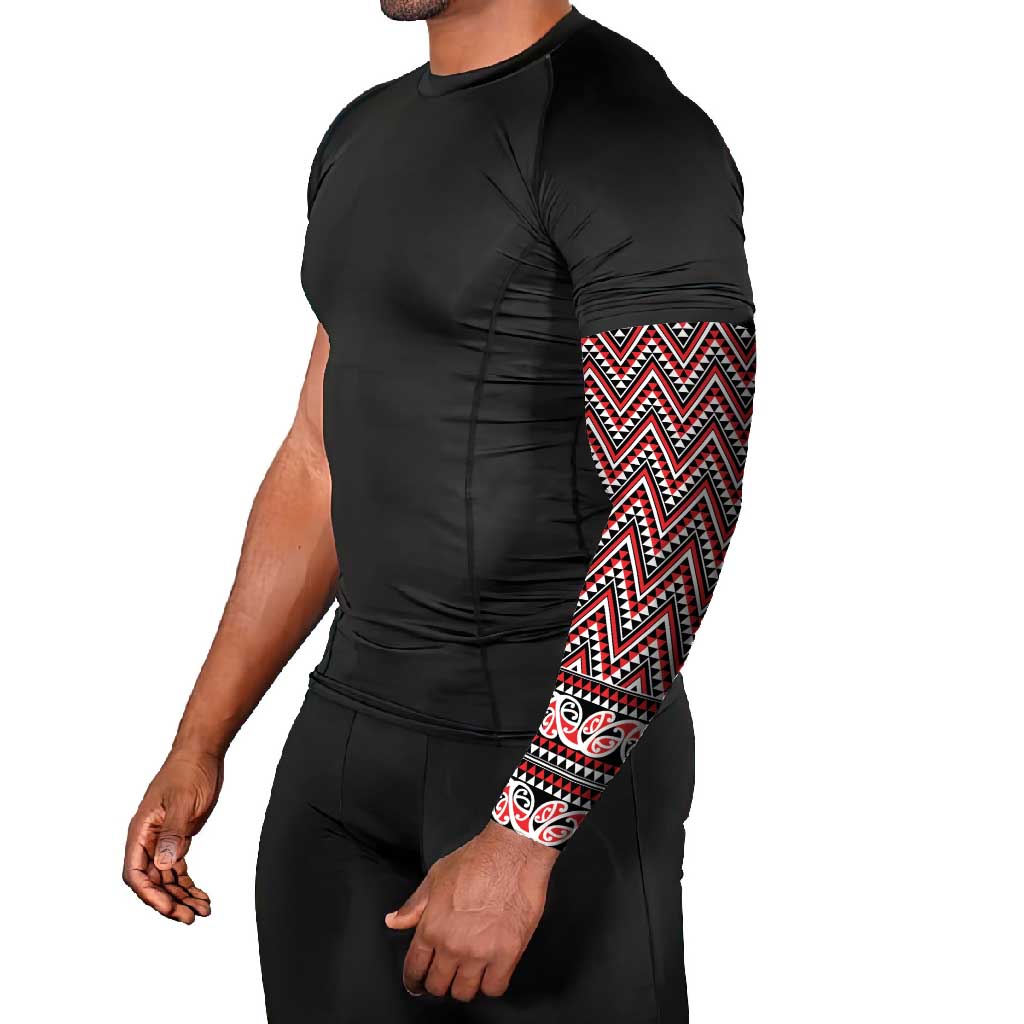 New Zealand Maori Niho Taniwha Arm Sleeves Whero Mangopare and Puhoro Pattern - Polynesian Pride