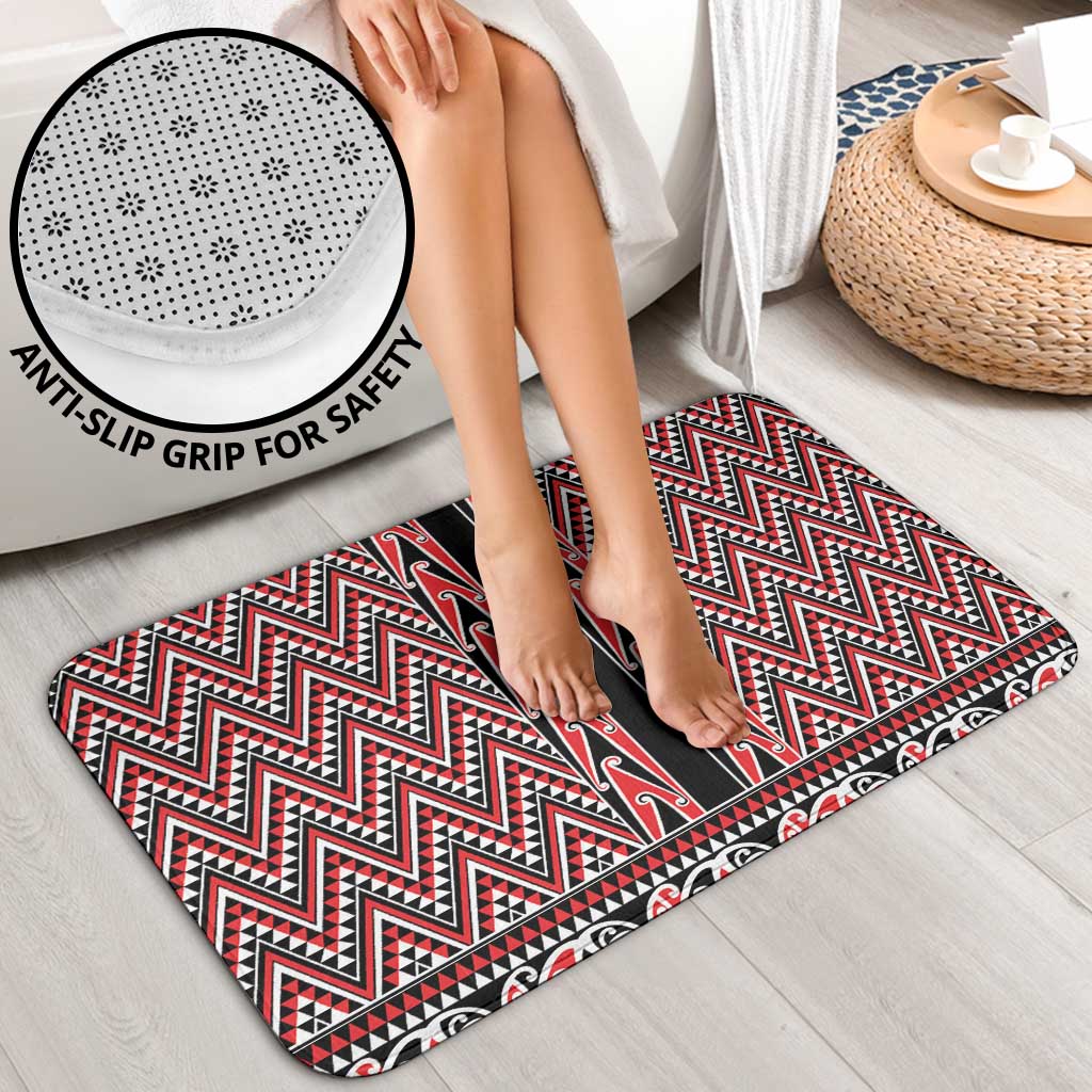 New Zealand Maori Niho Taniwha Bathroom Set Whero Mangopare and Puhoro Pattern - Polynesian Pride