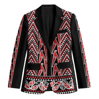 New Zealand Maori Niho Taniwha Blazer Whero Mangopare and Puhoro Pattern - Polynesian Pride