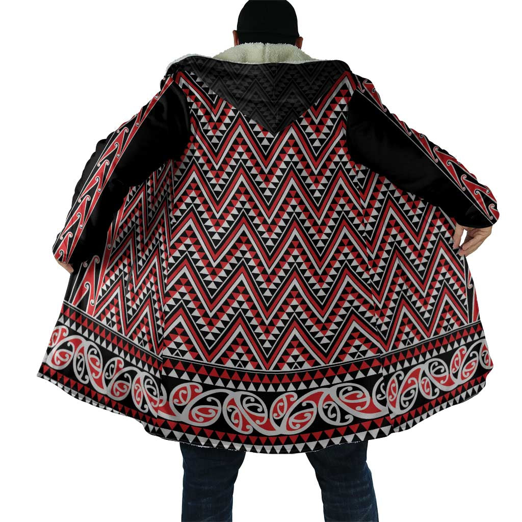 New Zealand Maori Niho Taniwha Cloak Whero Mangopare and Puhoro Pattern - Polynesian Pride