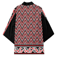 New Zealand Maori Niho Taniwha Kimono Whero Mangopare and Puhoro Pattern - Polynesian Pride