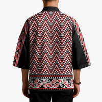 New Zealand Maori Niho Taniwha Kimono Whero Mangopare and Puhoro Pattern - Polynesian Pride