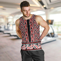 New Zealand Maori Niho Taniwha Men Tank Top Whero Mangopare and Puhoro Pattern