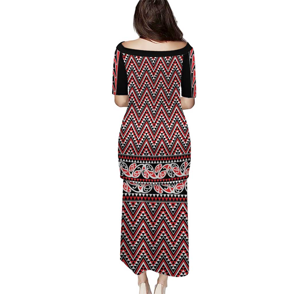 New Zealand Maori Niho Taniwha Puletasi Whero Mangopare and Puhoro Pattern