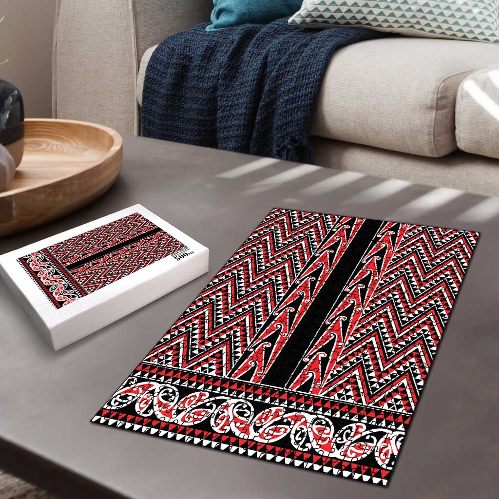 New Zealand Maori Niho Taniwha Puzzle Whero Mangopare and Puhoro Pattern - Polynesian Pride