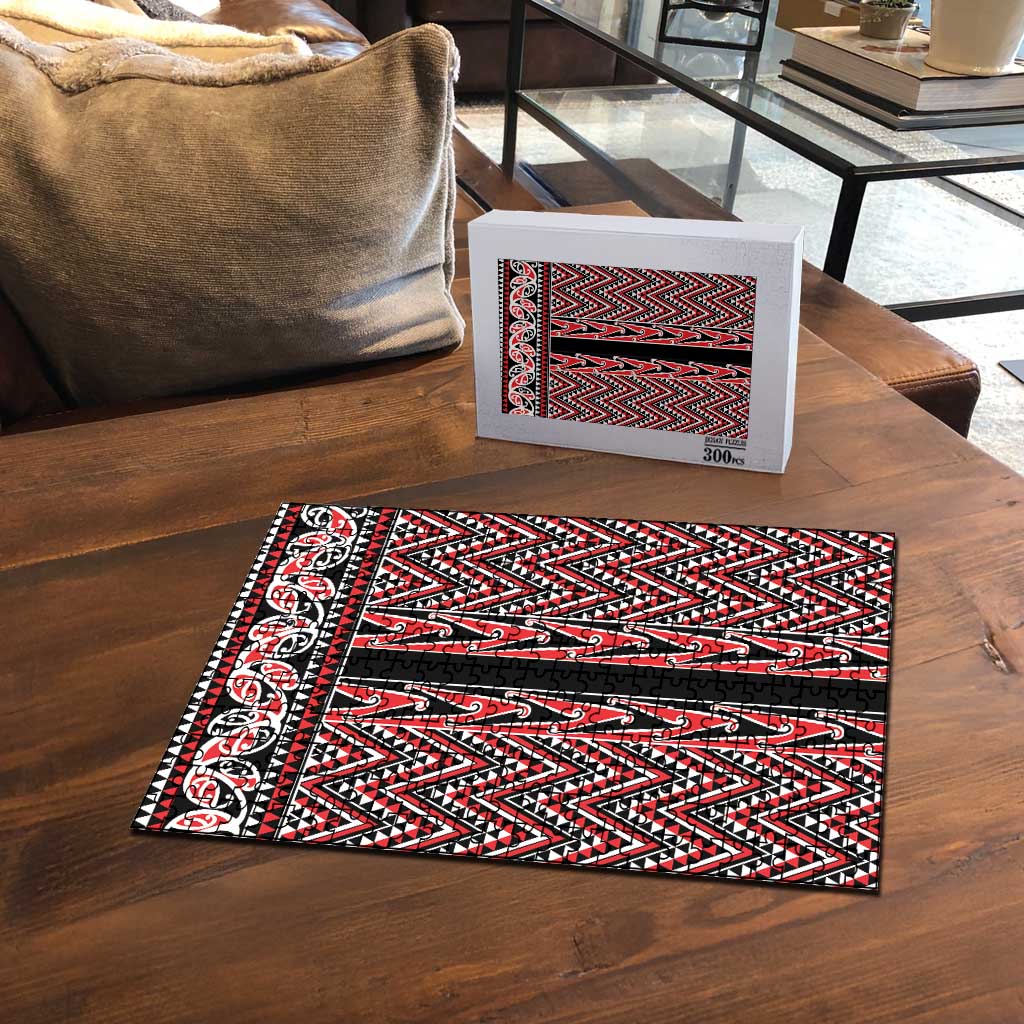 New Zealand Maori Niho Taniwha Puzzle Whero Mangopare and Puhoro Pattern - Polynesian Pride