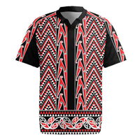 New Zealand Maori Niho Taniwha Rugby Jersey Whero Mangopare and Puhoro Pattern