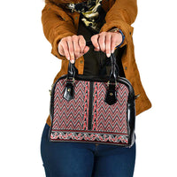 New Zealand Maori Niho Taniwha Shoulder Handbag Whero Mangopare and Puhoro Pattern
