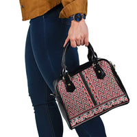 New Zealand Maori Niho Taniwha Shoulder Handbag Whero Mangopare and Puhoro Pattern