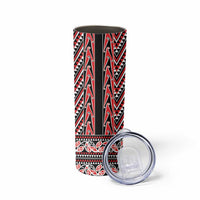 New Zealand Maori Niho Taniwha Skinny Tumbler Whero Mangopare and Puhoro Pattern LT9 - Polynesian Pride
