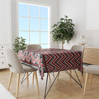New Zealand Maori Niho Taniwha Tablecloth Whero Mangopare and Puhoro Pattern