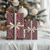 New Zealand Maori Niho Taniwha Wrapping Paper Whero Mangopare and Puhoro Pattern - Polynesian Pride