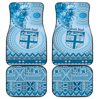 Vintage Bula Fiji Personalised Car Mats Blue Hibiscus Tapa Pattern LT9 - Polynesian Pride