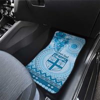 Vintage Bula Fiji Personalised Car Mats Blue Hibiscus Tapa Pattern LT9 - Polynesian Pride