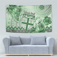 Vintage Bula Fiji Personalised Tapestry Green Hibiscus Tapa Pattern LT9