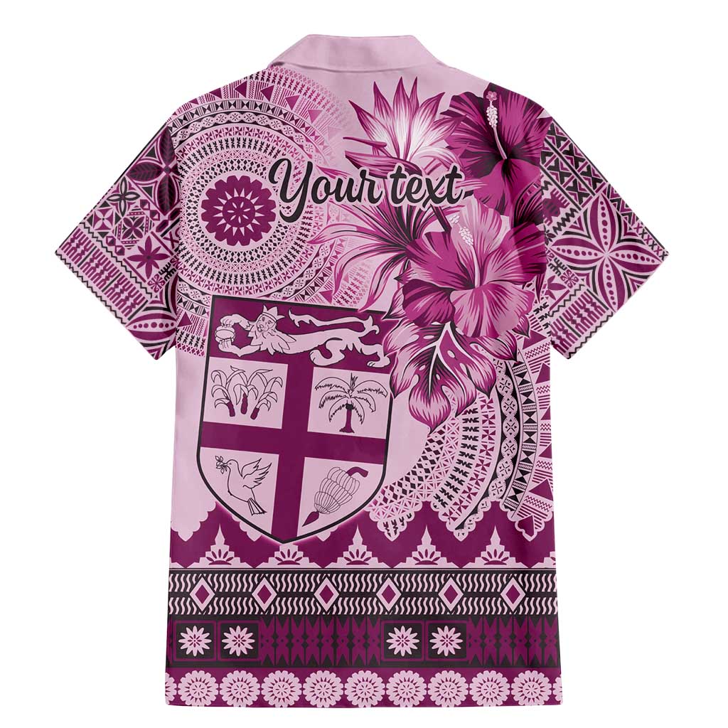 Vintage Bula Fiji Personalised Family Matching Mermaid Dress and Hawaiian Shirt Pink Hibiscus Tapa Pattern LT9 - Polynesian Pride