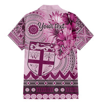 Vintage Bula Fiji Personalised Family Matching Mermaid Dress and Hawaiian Shirt Pink Hibiscus Tapa Pattern LT9 - Polynesian Pride