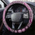 Vintage Bula Fiji Personalised Steering Wheel Cover Pink Hibiscus Tapa Pattern LT9