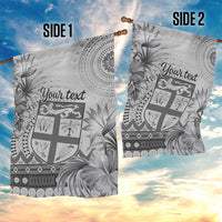 Vintage Bula Fiji Personalised Garden Flag Beige Hibiscus Tapa Pattern LT9