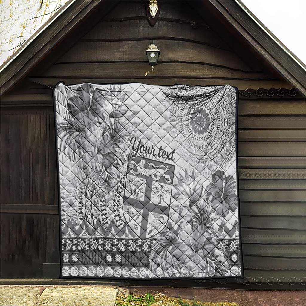 Vintage Bula Fiji Personalised Quilt Beige Hibiscus Tapa Pattern LT9