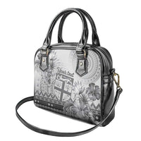 Vintage Bula Fiji Personalised Shoulder Handbag Beige Hibiscus Tapa Pattern LT9
