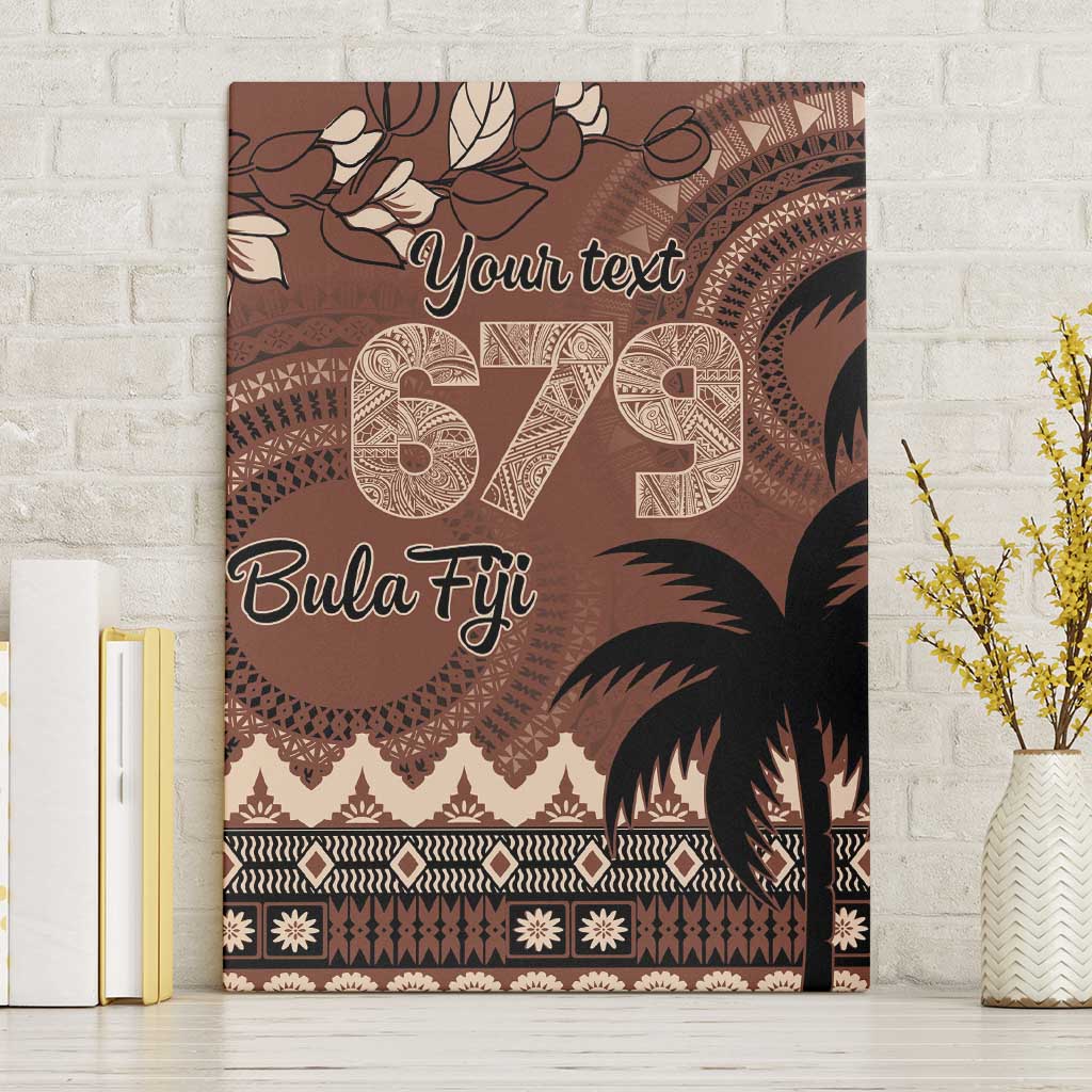 Personalised Bula Fiji 679 Canvas Wall Art Fijian Tagimoucia Masi Tapa Art LT9 Without Frame Brown - Polynesian Pride