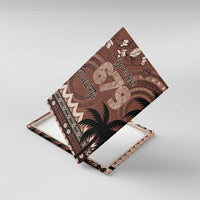 Personalised Bula Fiji 679 Canvas Wall Art Fijian Tagimoucia Masi Tapa Art LT9 With Frame Brown - Polynesian Pride