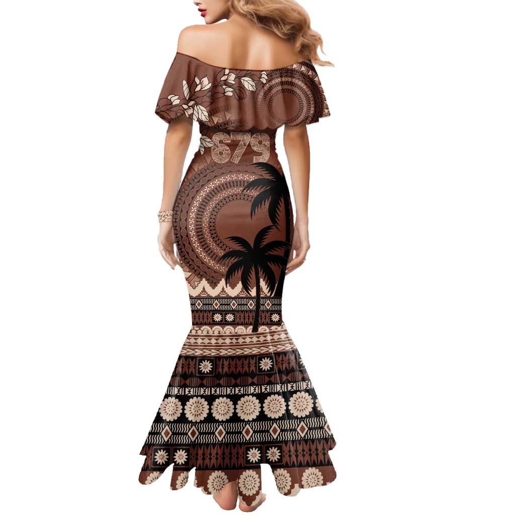 Personalised Bula Fiji 679 Family Matching Mermaid Dress and Hawaiian Shirt Fijian Tagimoucia Masi Tapa Art LT9 - Polynesian Pride