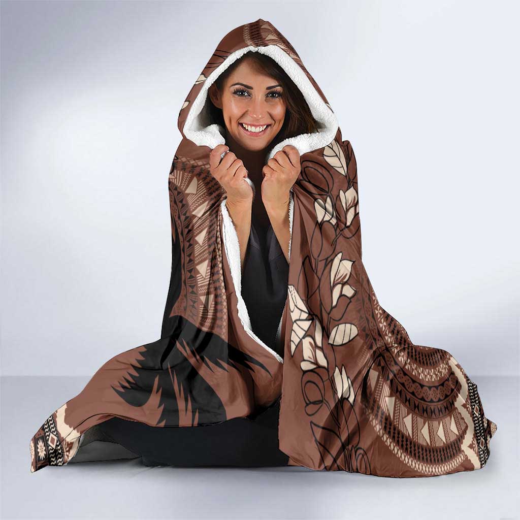 Personalised Bula Fiji 679 Hooded Blanket Fijian Tagimoucia Masi Tapa Art LT9 - Polynesian Pride