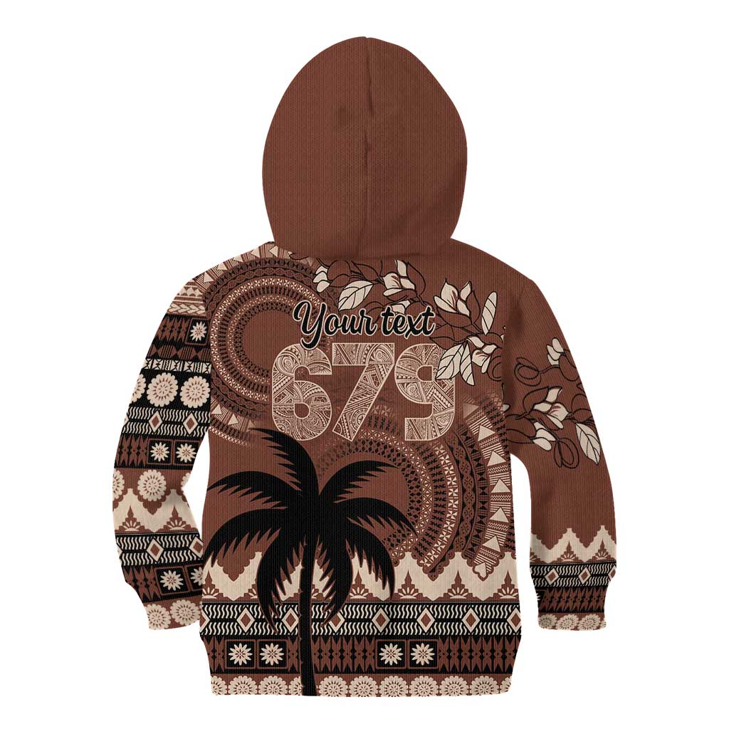 Personalised Bula Fiji 679 Kid Hoodie Fijian Tagimoucia Masi Tapa Art LT9 - Polynesian Pride