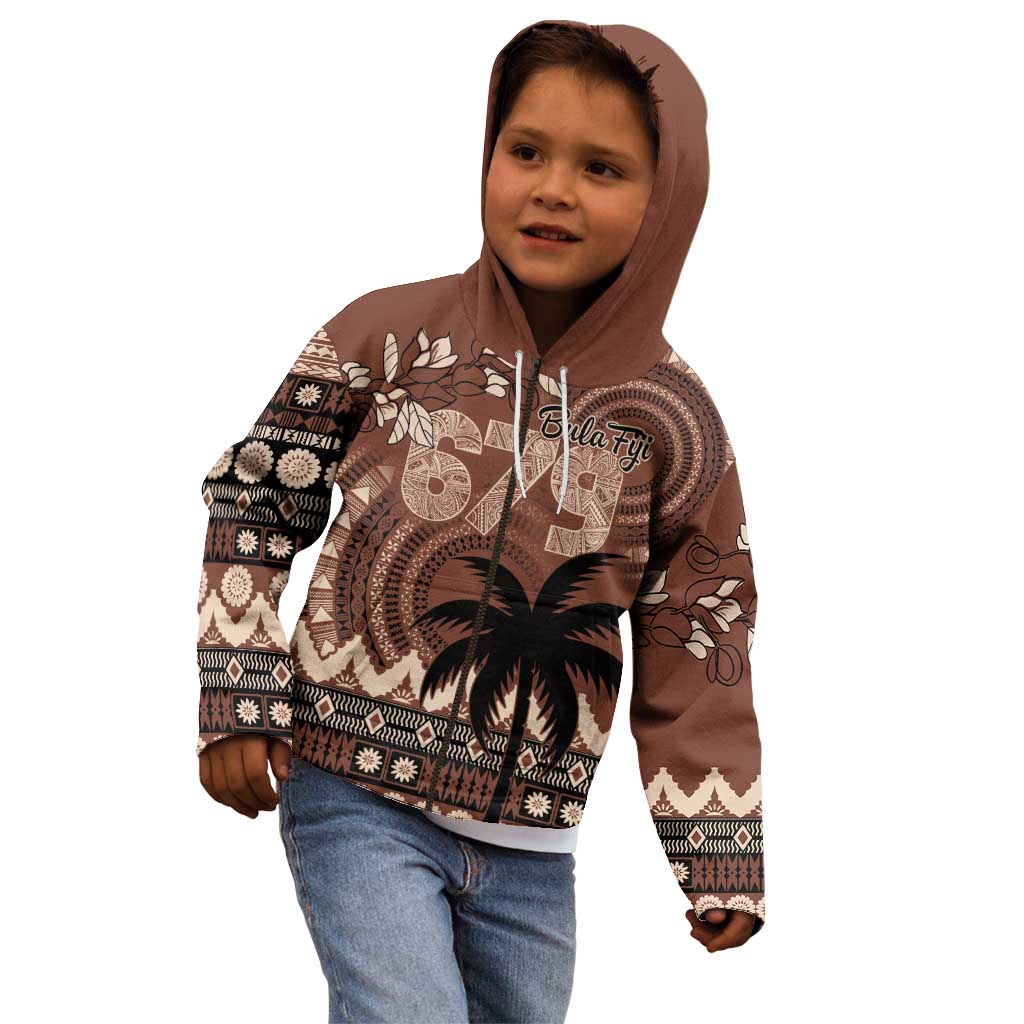 Personalised Bula Fiji 679 Kid Hoodie Fijian Tagimoucia Masi Tapa Art LT9 - Polynesian Pride