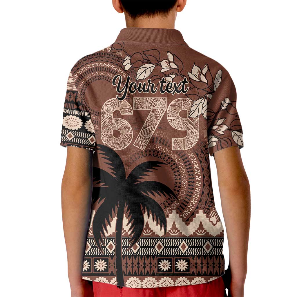 Personalised Bula Fiji 679 Kid Polo Shirt Fijian Tagimoucia Masi Tapa Art LT9 - Polynesian Pride