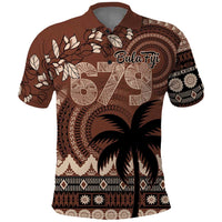 Personalised Bula Fiji 679 Polo Shirt Fijian Tagimoucia Masi Tapa Art LT9 Brown - Polynesian Pride