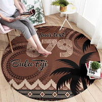 Personalised Bula Fiji 679 Round Carpet Fijian Tagimoucia Masi Tapa Art LT9 - Polynesian Pride