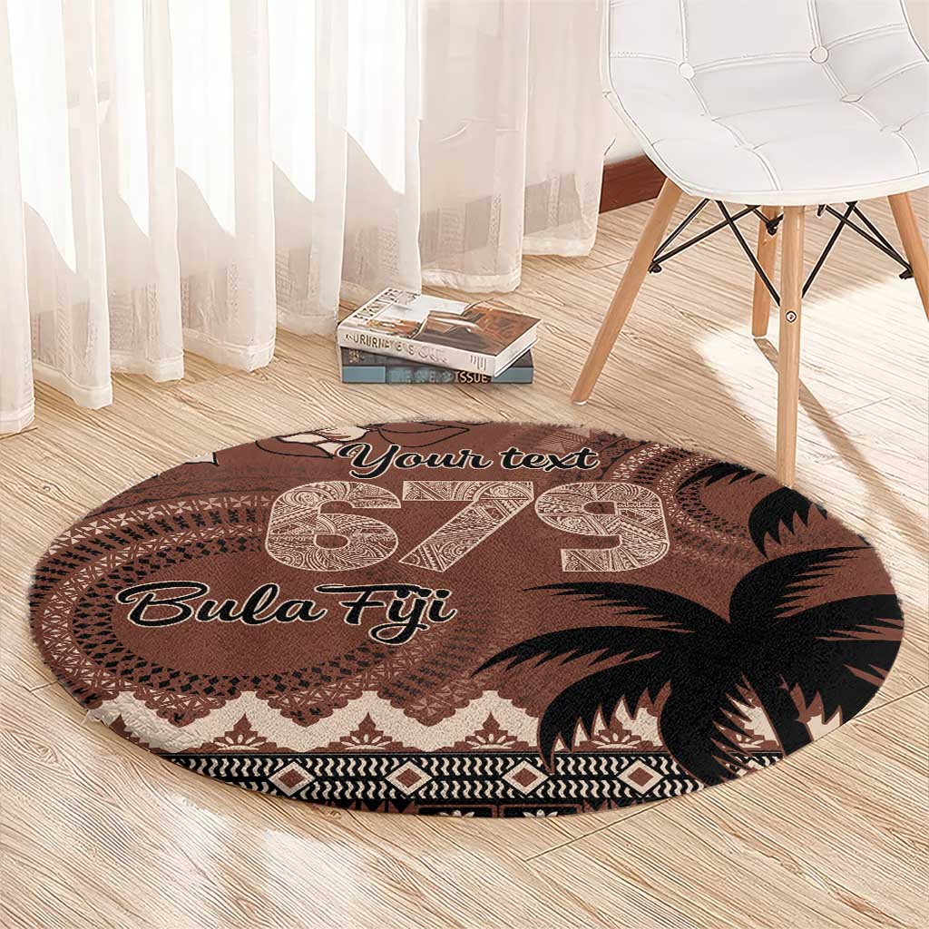 Personalised Bula Fiji 679 Round Carpet Fijian Tagimoucia Masi Tapa Art LT9 - Polynesian Pride