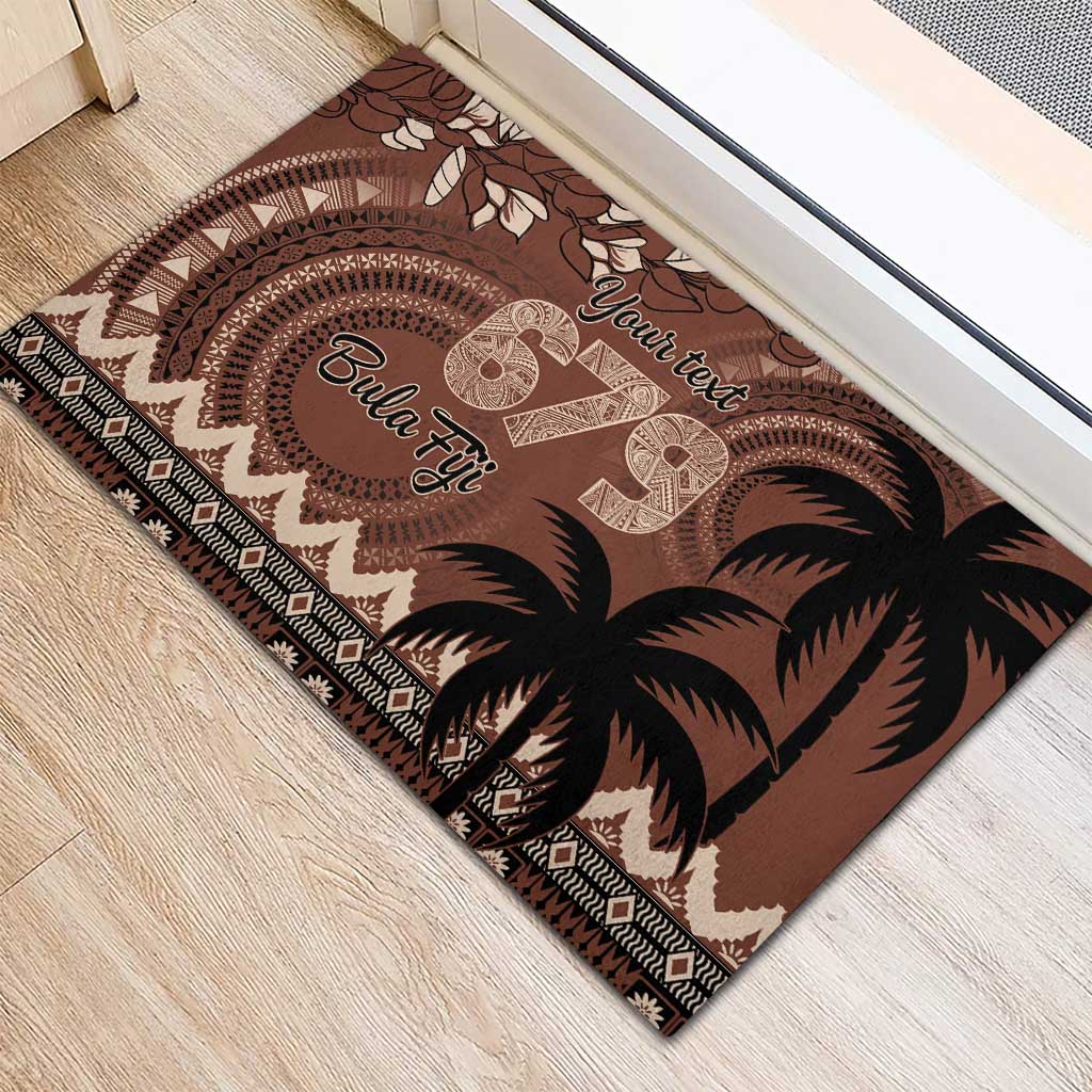 Personalised Bula Fiji 679 Rubber Doormat Fijian Tagimoucia Masi Tapa Art LT9 - Polynesian Pride