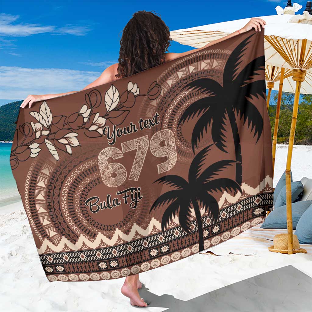 Personalised Bula Fiji 679 Sarong Fijian Tagimoucia Masi Tapa Art LT9 One Size 44 x 66 inches Brown - Polynesian Pride