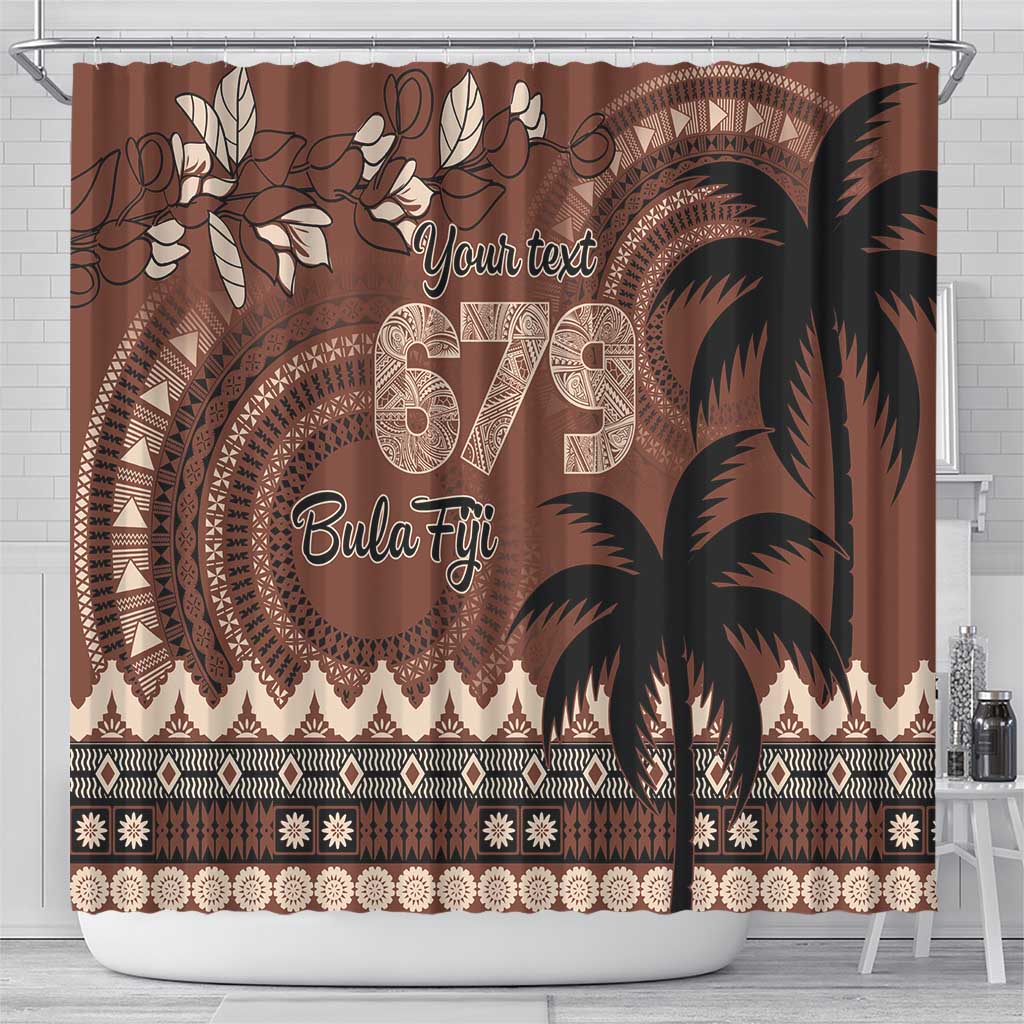 Personalised Bula Fiji 679 Shower Curtain Fijian Tagimoucia Masi Tapa Art LT9 - Polynesian Pride