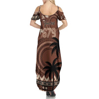 Personalised Bula Fiji 679 Summer Maxi Dress Fijian Tagimoucia Masi Tapa Art LT9 - Polynesian Pride