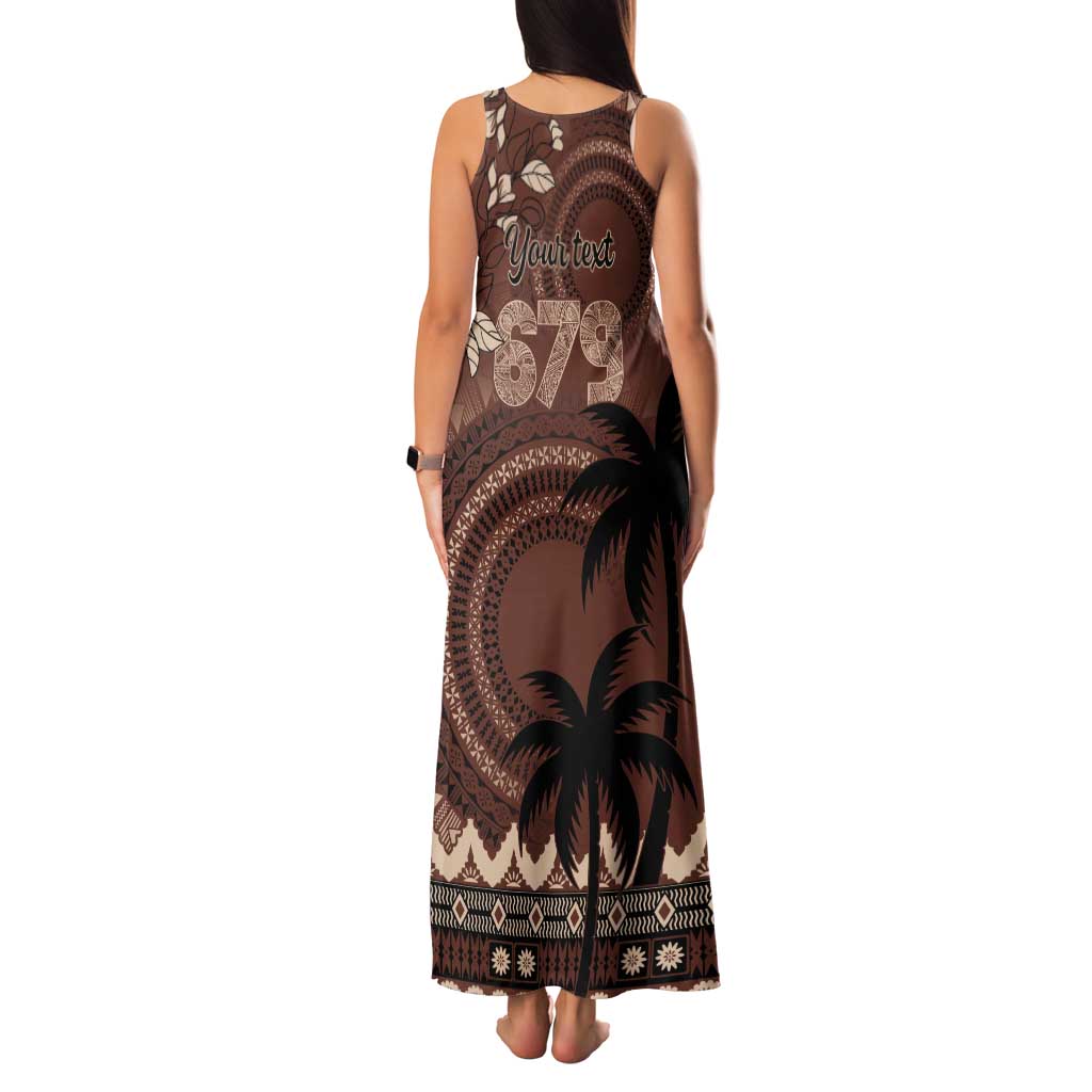 Personalised Bula Fiji 679 Tank Maxi Dress Fijian Tagimoucia Masi Tapa Art LT9 - Polynesian Pride