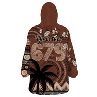 Personalised Bula Fiji 679 Wearable Blanket Hoodie Fijian Tagimoucia Masi Tapa Art LT9 - Polynesian Pride