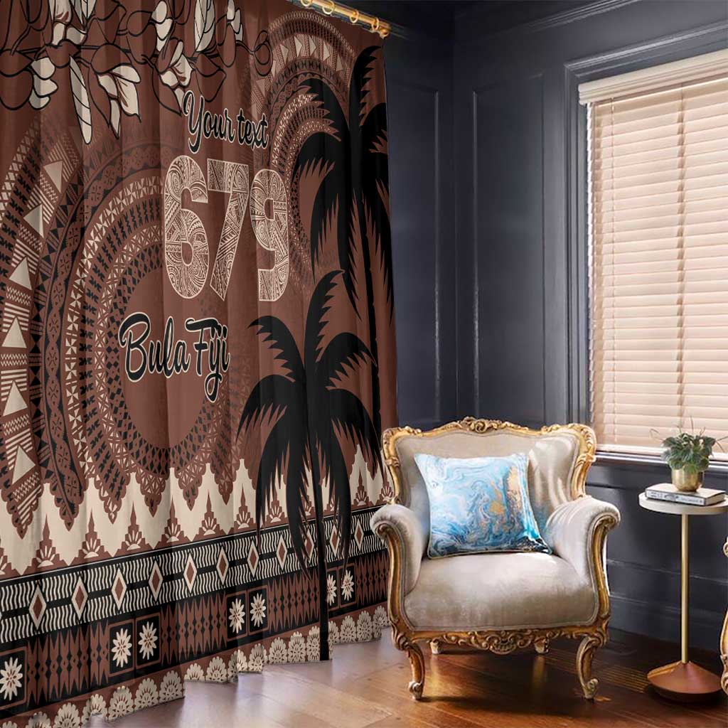 Personalised Bula Fiji 679 Window Curtain Fijian Tagimoucia Masi Tapa Art LT9 - Polynesian Pride