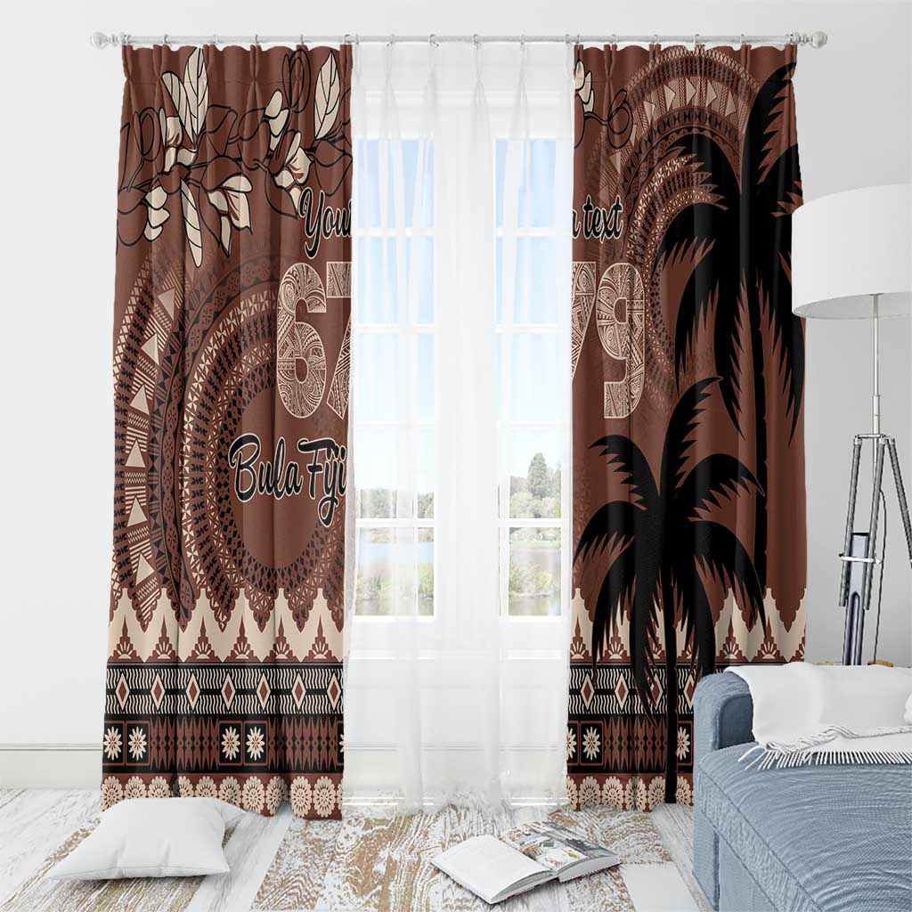 Personalised Bula Fiji 679 Window Curtain Fijian Tagimoucia Masi Tapa Art LT9 - Polynesian Pride