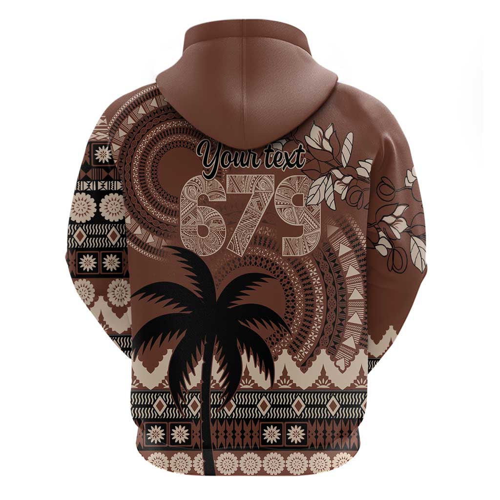 Personalised Bula Fiji 679 Zip Hoodie Fijian Tagimoucia Masi Tapa Art LT9 - Polynesian Pride