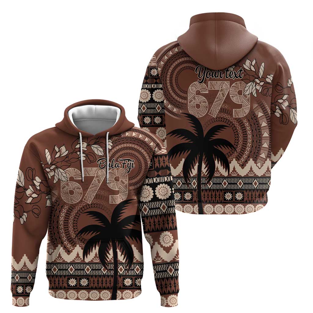 Personalised Bula Fiji 679 Zip Hoodie Fijian Tagimoucia Masi Tapa Art LT9 - Polynesian Pride