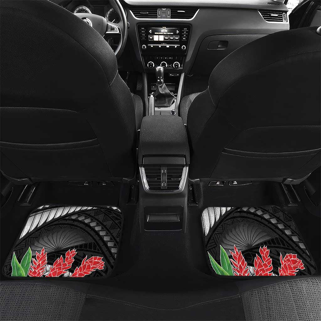 Personalised Samoa 685 Car Mats Teuila Flower With Black Samoan Tattoo