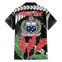 Personalised Samoa 685 Family Matching Off The Shoulder Long Sleeve Dress and Hawaiian Shirt Teuila Flower With Black Samoan Tattoo LT9 - Polynesian Pride